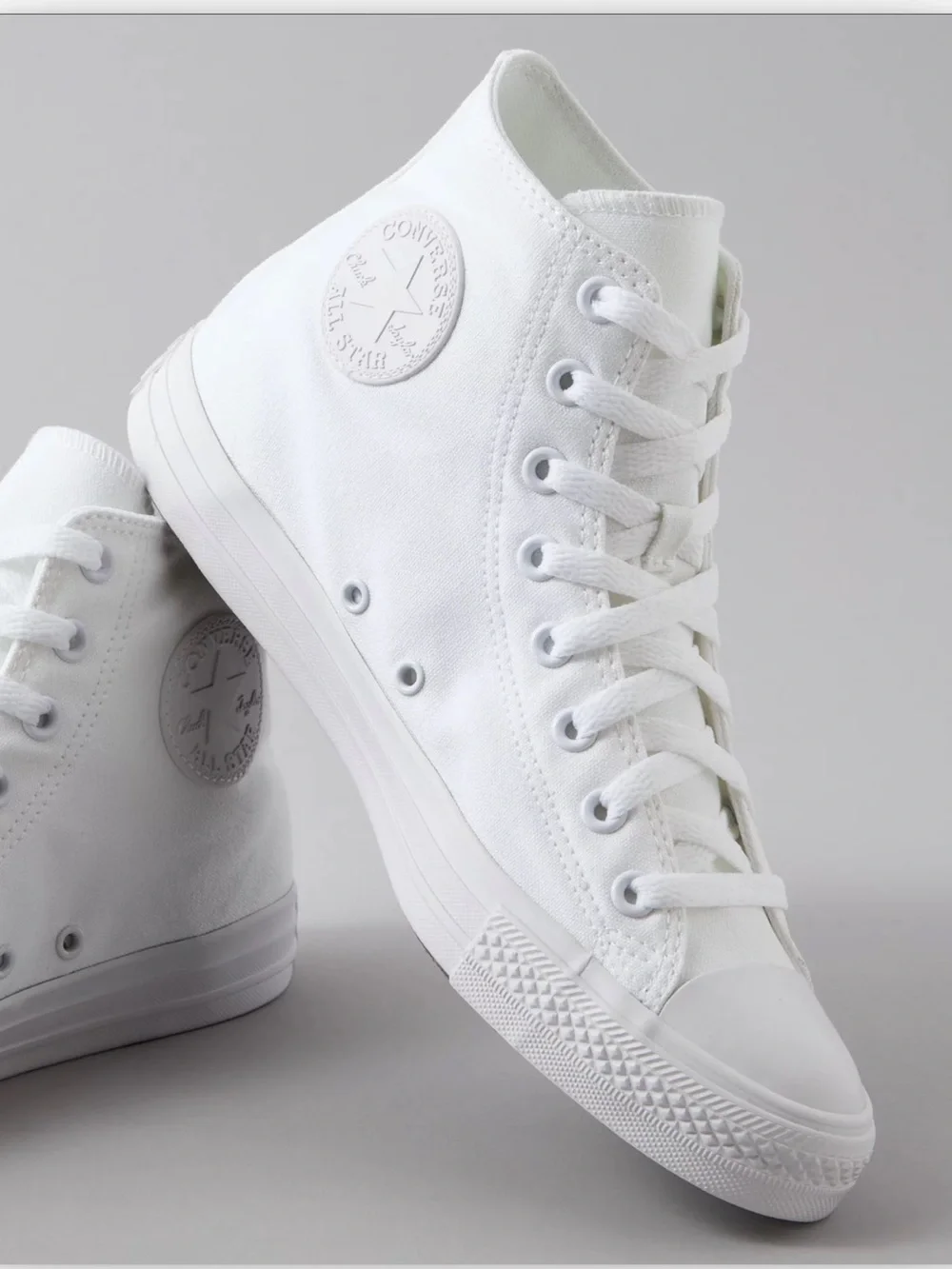 Converse White High Top Canvas Sneakers - Picture 1 of 5